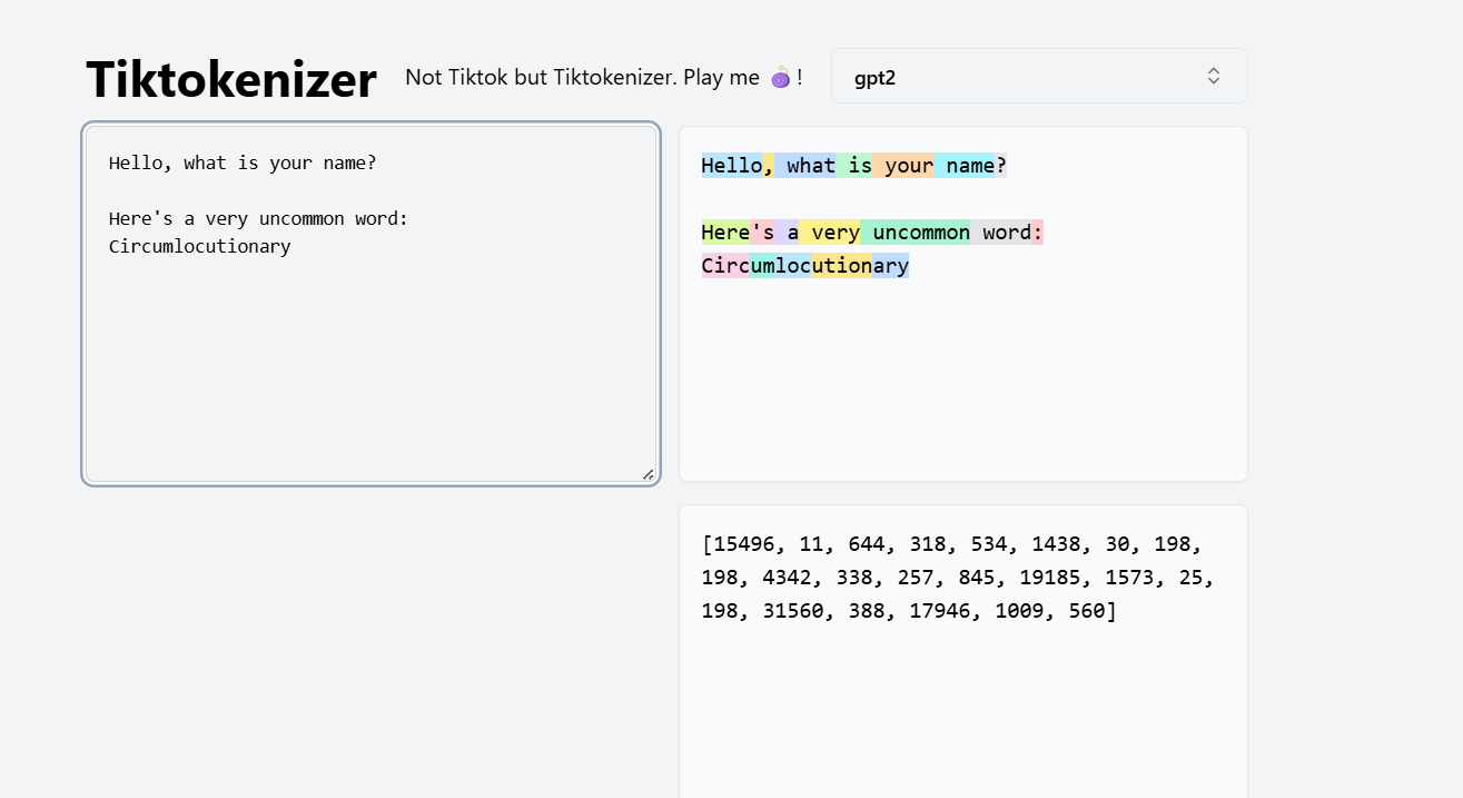 Tokenization Example